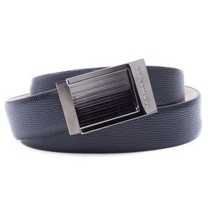 Bruno Magli Men's Lizard Texture Black Leather Belt 40 Italian $225 NLA NWT